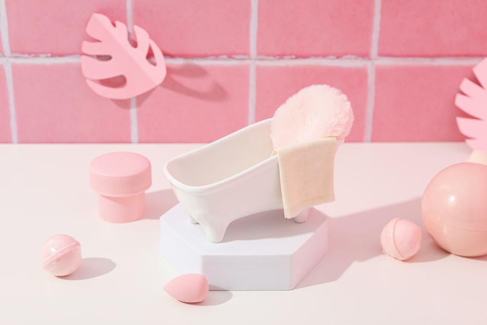 Concept of cosmetic and beauty care accessories