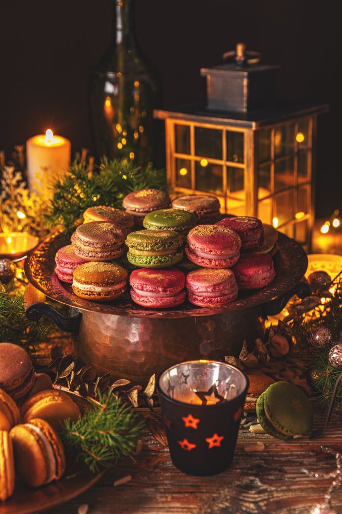 Dessert of French macarons