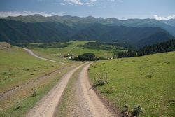 Wonderful view of countryside against picturesque highland