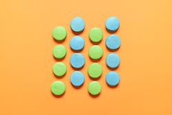 Top view of macarons in symmetry