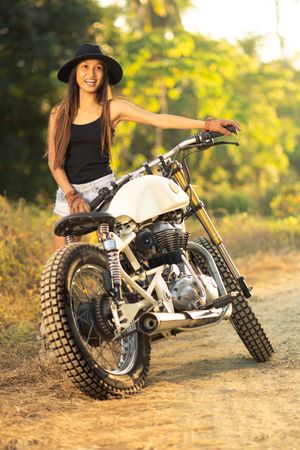 female on motorbike