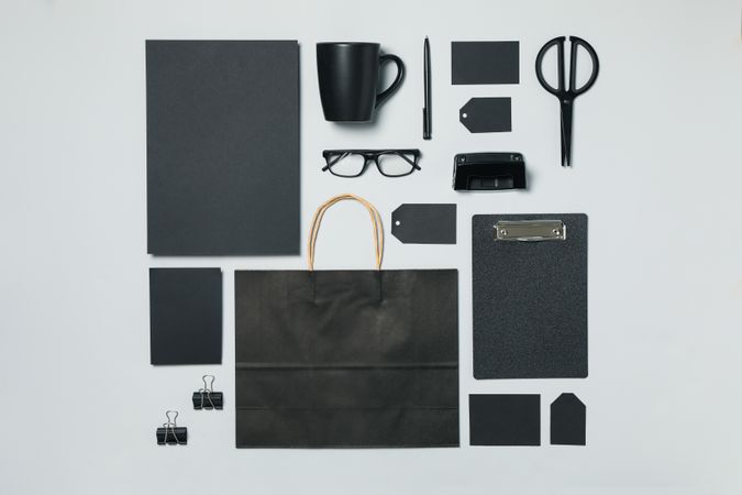 Mockup business brand template on light gray background, space for text