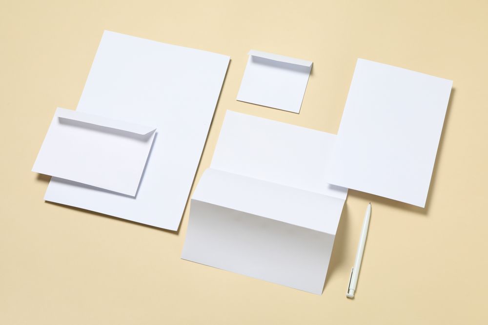 Mockup business brand template on beige background, space for text