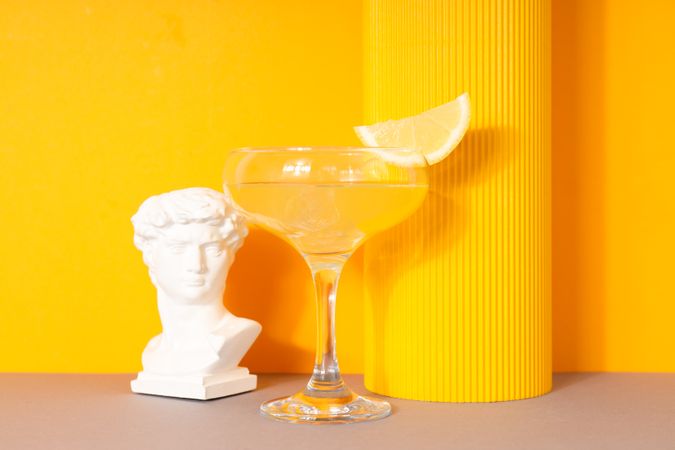 Concept of tasty drink, Limoncello, Italian lemon liqueur