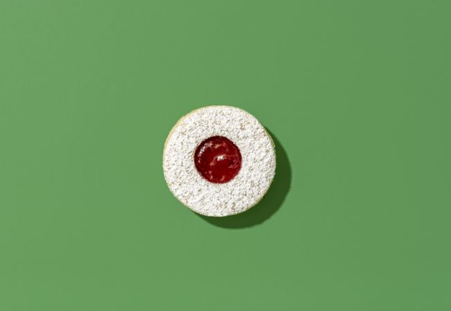Christmas cookie isolated on a green background