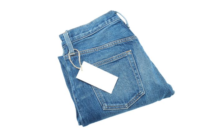 Concept of jeans, casual cloth concept, isolated on light background