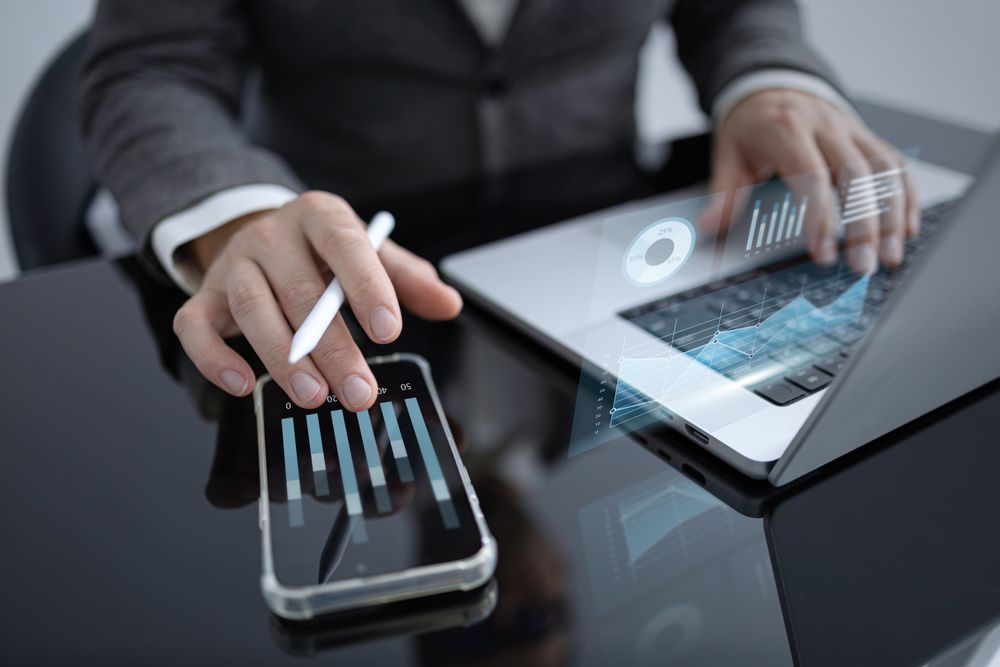 Business Communication Using Mobile and Laptop