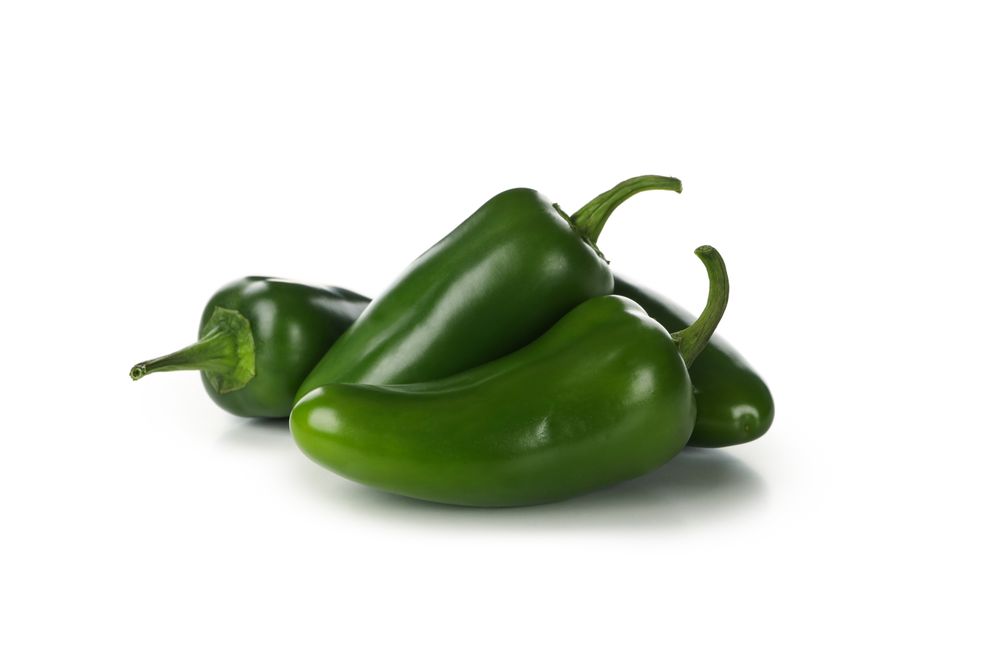 Fresh green pepper isolated on blank background