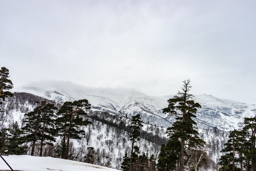 Snow topped mountains in the Caucasus