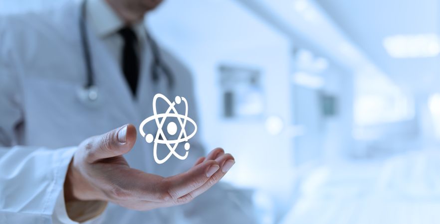 Doctor Reveals Atom Icon in Palm