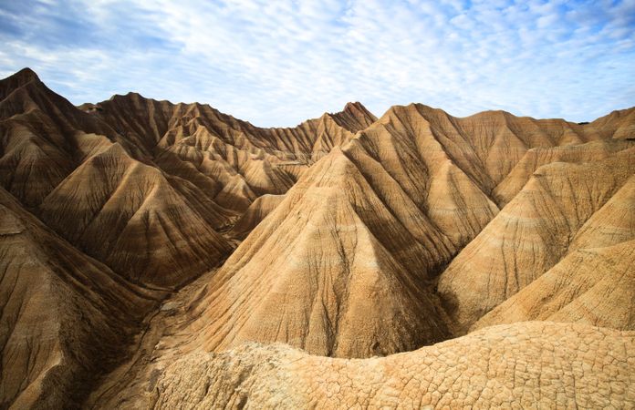 Rock mountains desert hills and blue sky