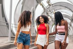 Black female friends enjoying a summer day