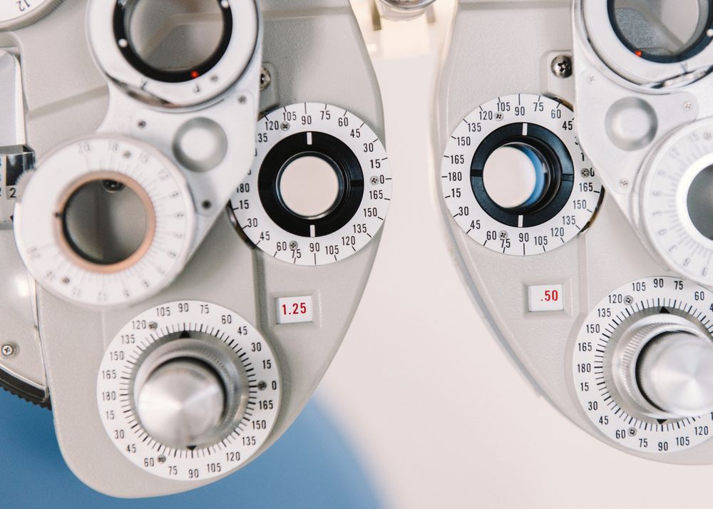 Vision test machine in doctor office