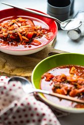 Traditional Ukrainian beetroot soup borscht