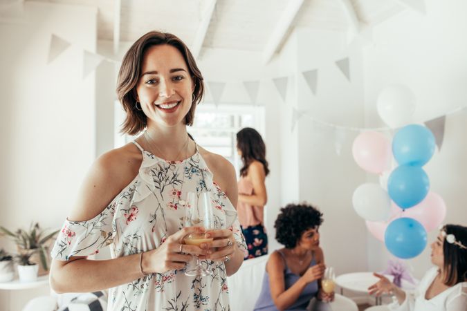 Women having a baby shower party at home