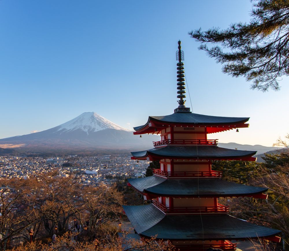 Arakurayama Sengen Park near Fuji mountain in Japan