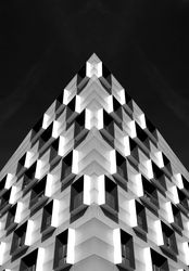 Wall of creative modern business building