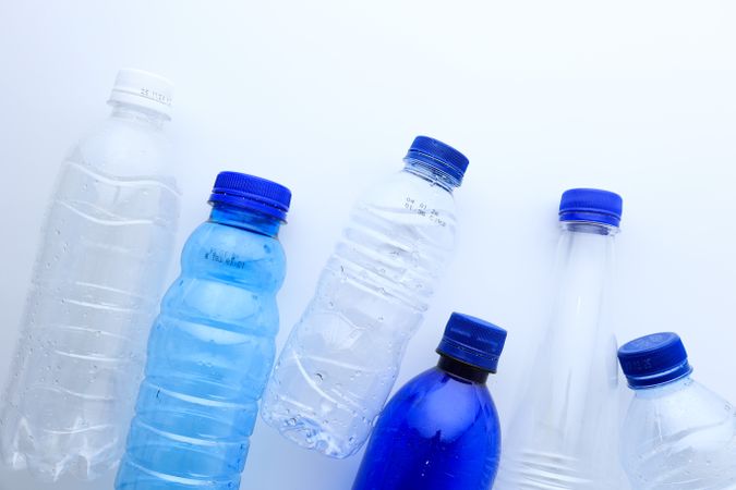 Various Size Water Bottle Plastic with Blue