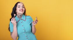 Woman Applying Face Powder