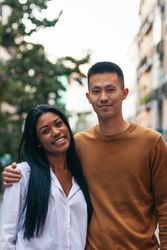 Portrait of an interracial couple