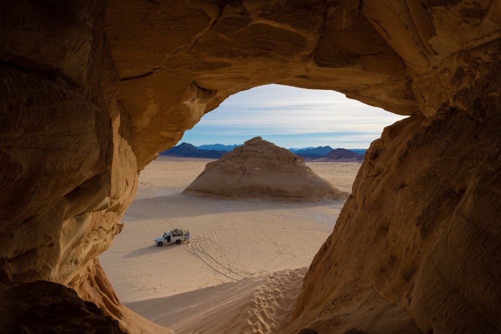 SUV in desert