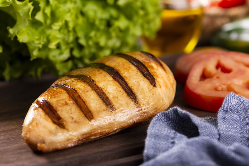 Tasty grilled chicken with salad.