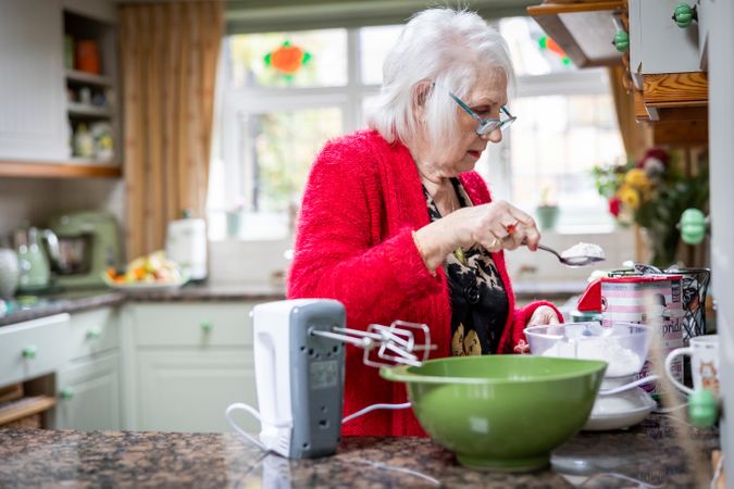 Woman baking at home