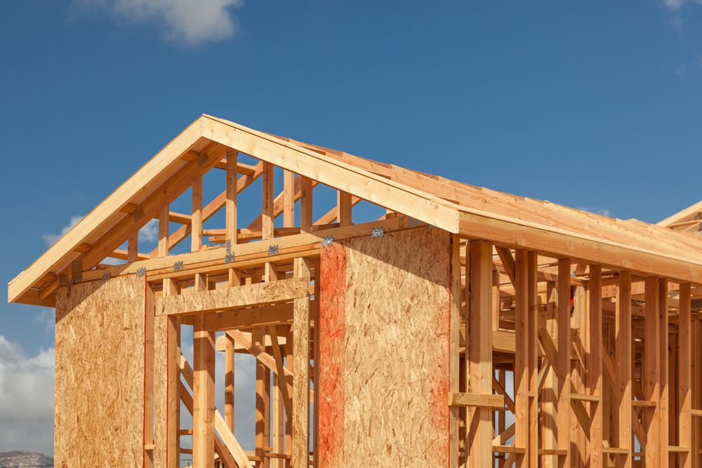Wood Home Framing Abstract At Construction Site