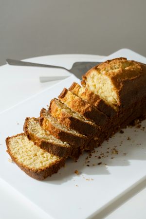 Sliced Banana Bread on Cutting Board