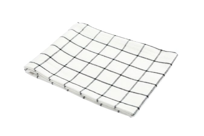 Folded fabric napkin isolated on plain background