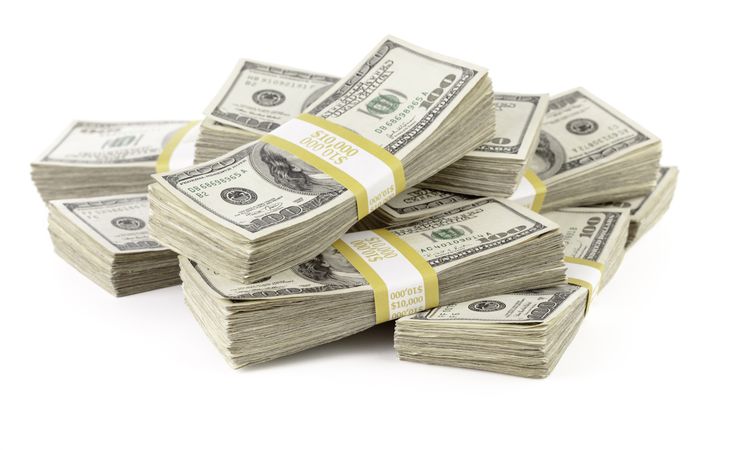 Ten Thousand Dollar Stacks of One Hundred Dollar Bills