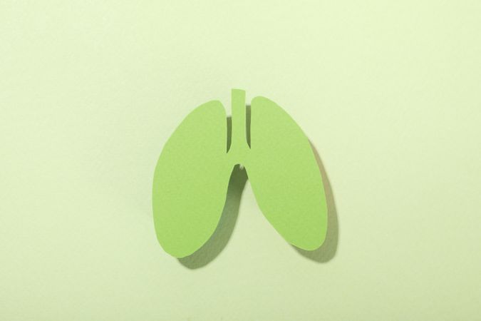 Green lungs centered on green background