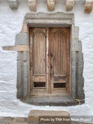 Patmian wood door with ireon vents 5RV1pW
