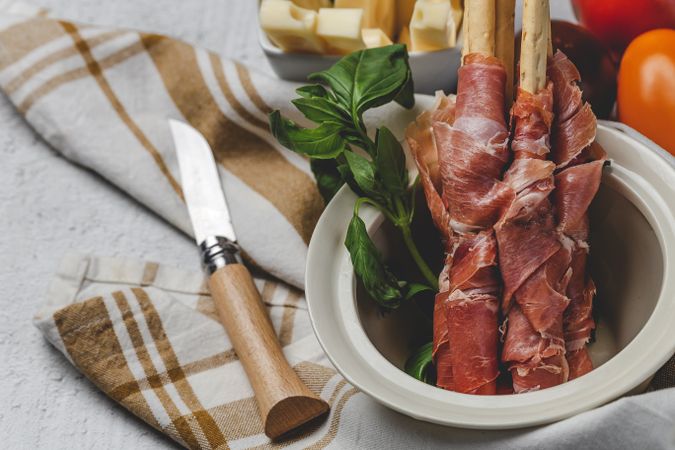 Gressinis with spanish serrano ham