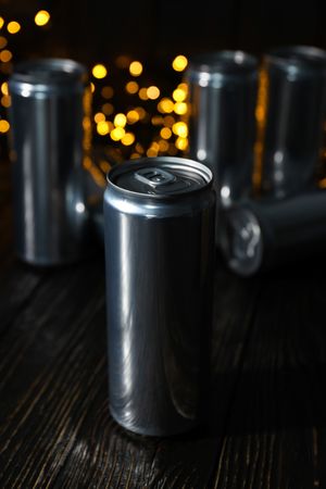 Concept of drink, blank cans with space for label