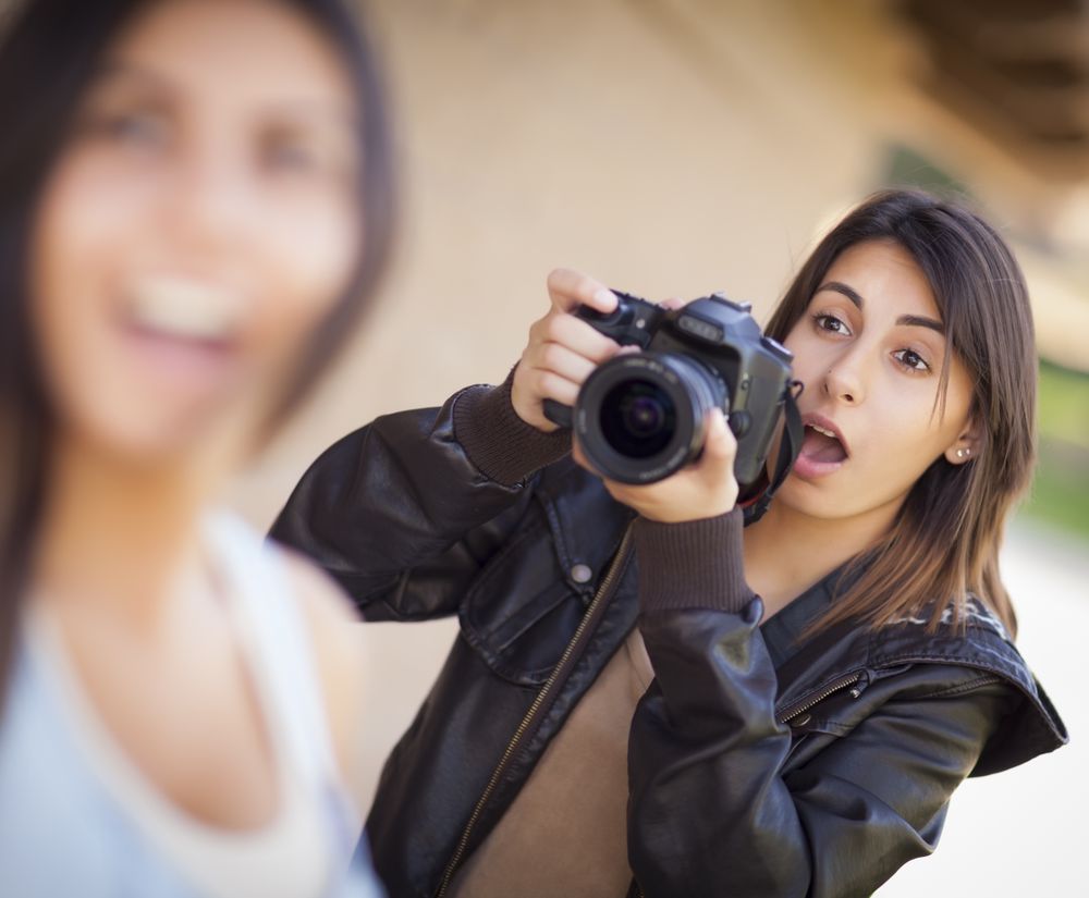 Excited Female Persian Photographer Spots Celebrity