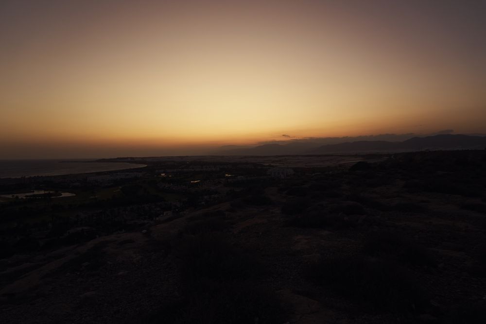 Picturesque sunset at dusk