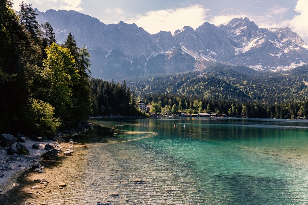 Eibsee lake in Bavaria, Germany