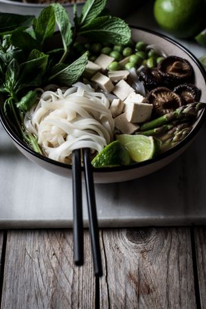 Pho soup with noodles