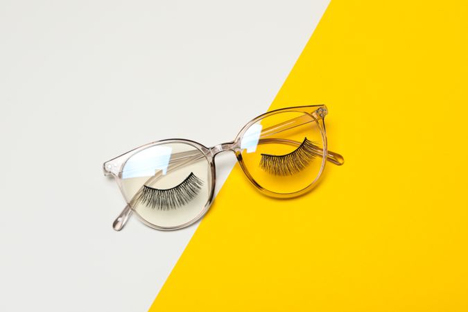 False eyelashes, concept of different makeup accessories