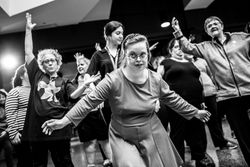 MONTREAL, QUEBEC, CANADA – November 27 2018- Dancers living with intellectual deficiency rehearsing