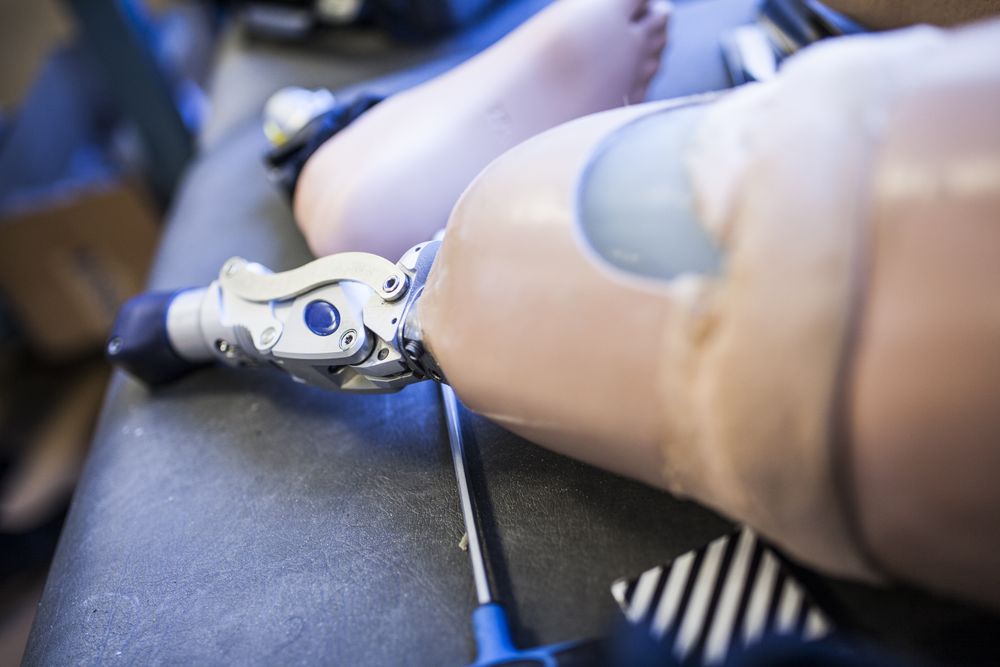 prosthesis on desk of workshop