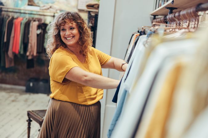Stylish woman working in a clothing shop