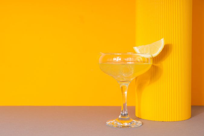 Concept of fresh summer drink - Limoncello cocktail