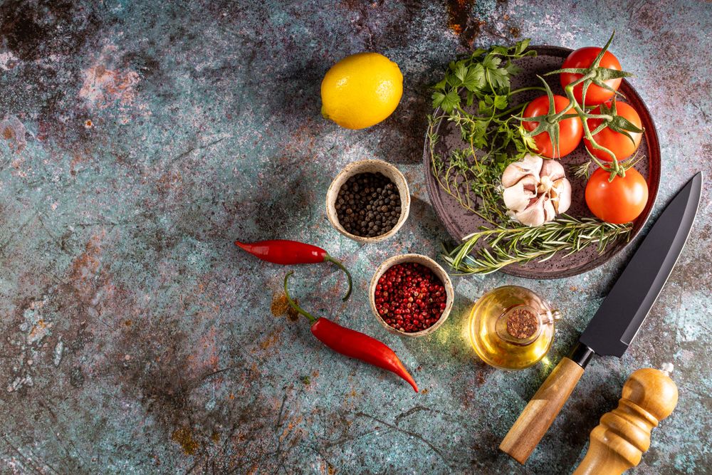 Ingredients for cooking on the table