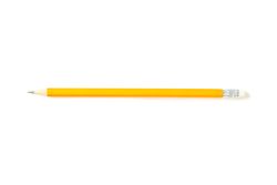 Pencil isolated on studio background, top view. Stationery