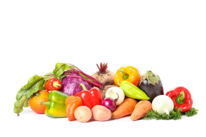 Composition with ripe vegetables isolated