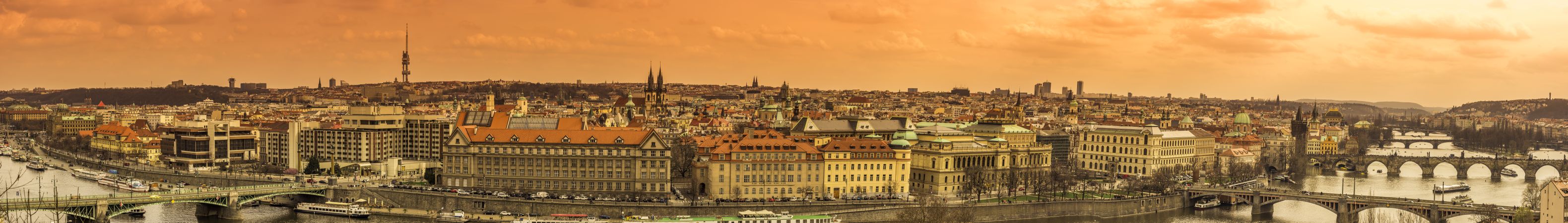 Prague city panoramic view