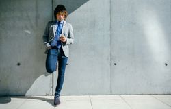 Businessman using mobile