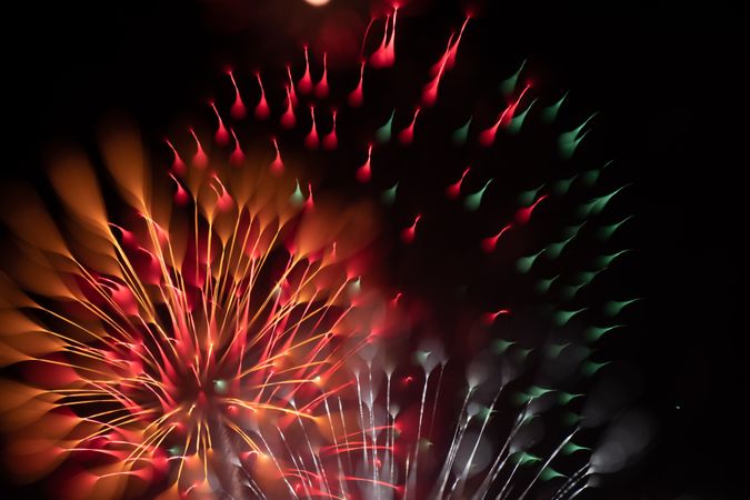 Bright fireworks on night sky